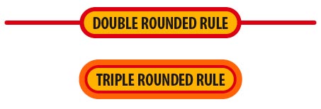 Double and triple rounded rule effects in InDesign